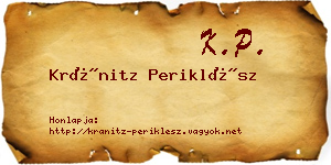 Kránitz Periklész névjegykártya
